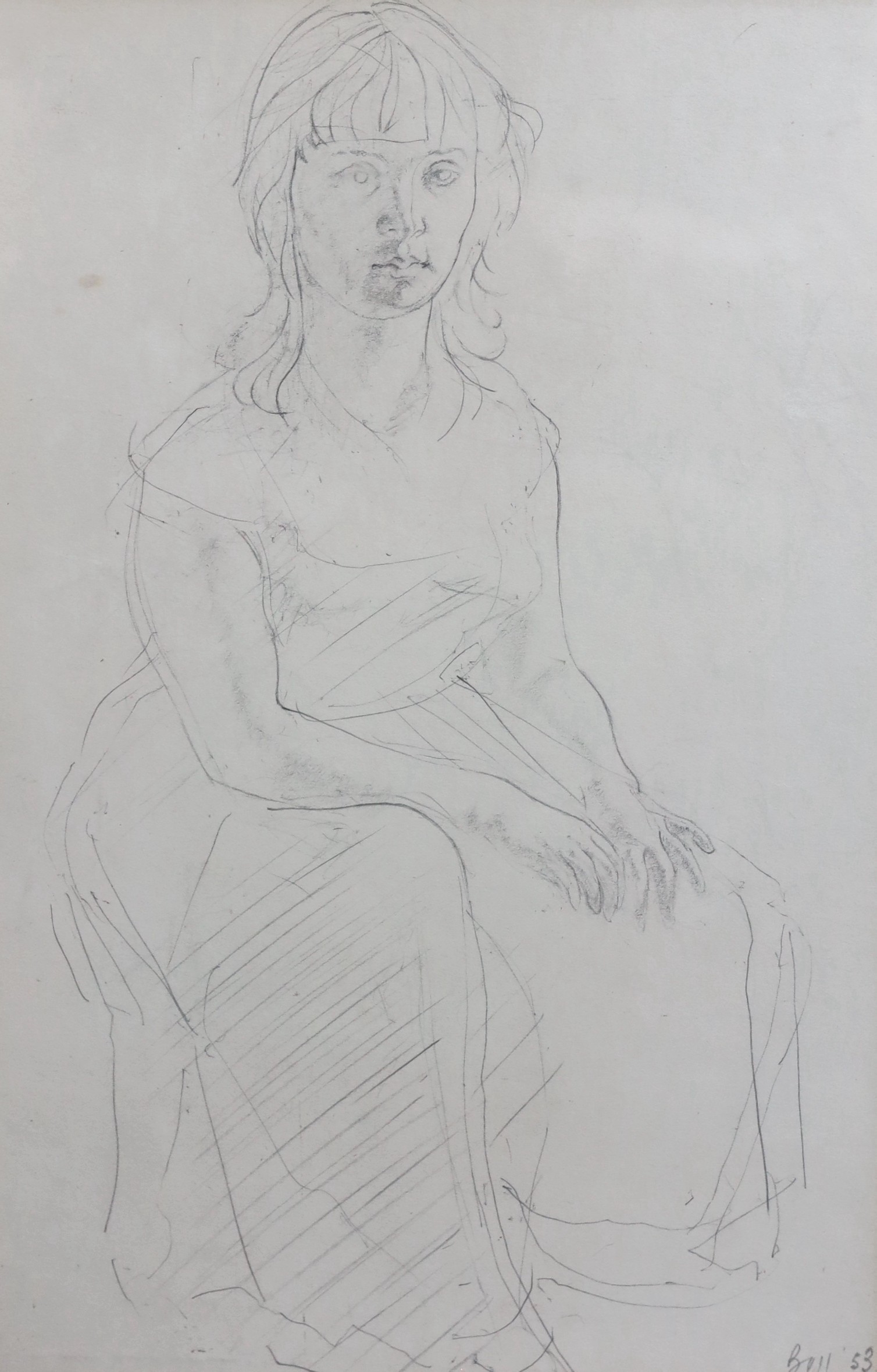 Attributed to Vanessa Bell (1879-1961), Study of a seated woman, pencil on paper, 35 x 23cm